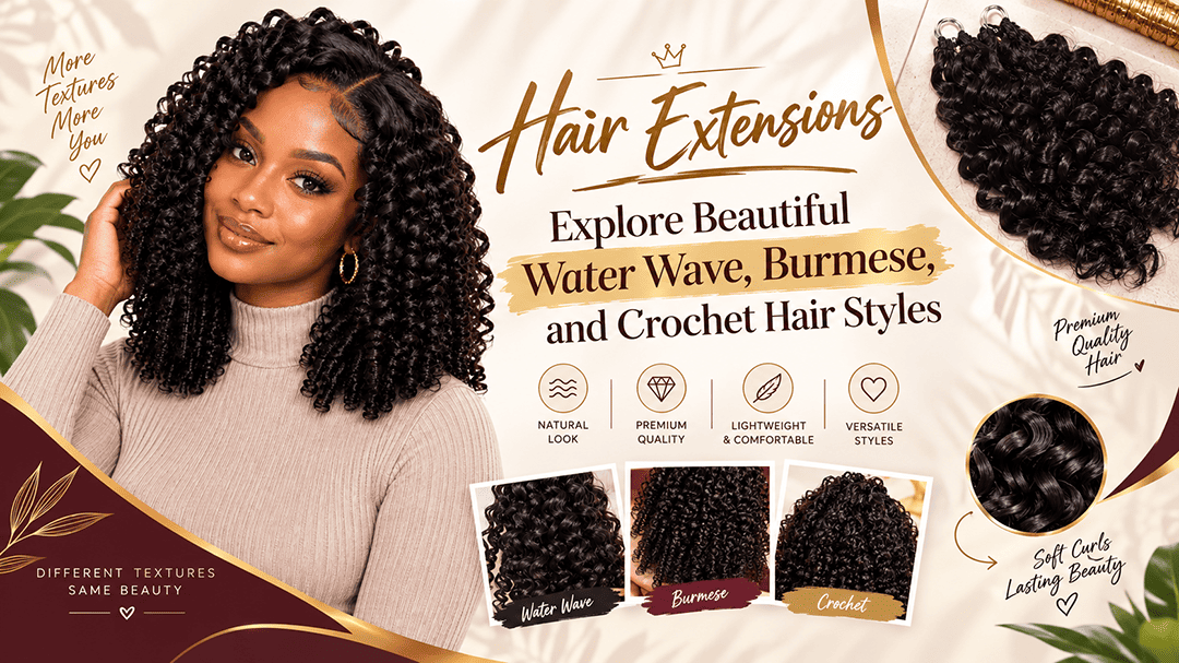 Hair Extensions – Explore Beautiful Water Wave, Burmese, and Crochet Hair Styles