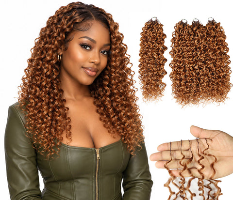 Luxluxe Jerry Curl 18 Inch Pre-Separated Synthetic Feather 110g Crochet Hair Extensions with 100 Strands for Women