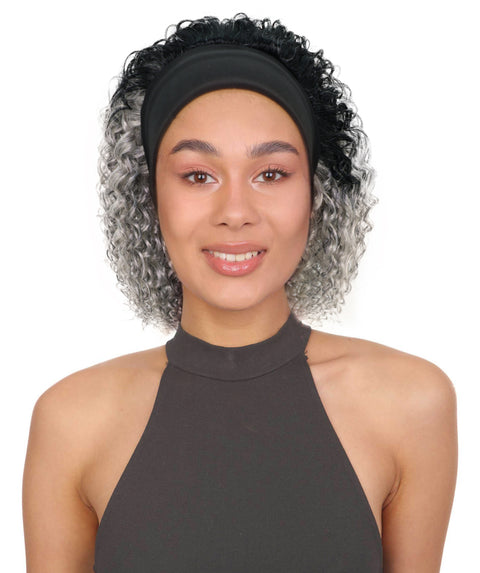 Oluchi Natural Texture Synthetic Shoulder Length Curly Half Wig with Hairband