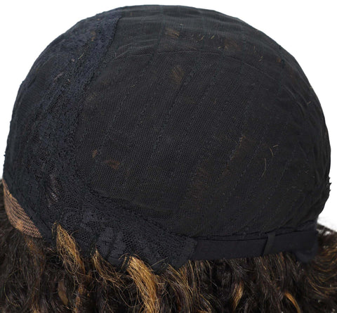 Ebonee Curly Bob Wig Collar-Length Curls and Hand-Braided Box Braids