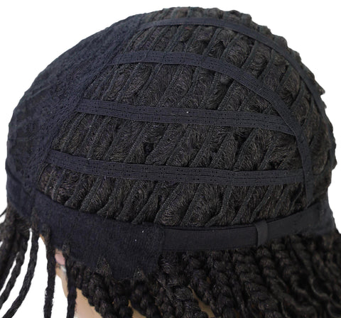 Merlene Shoulder-Length full wig Braided Curly with Box Braid Texture Bob Wig