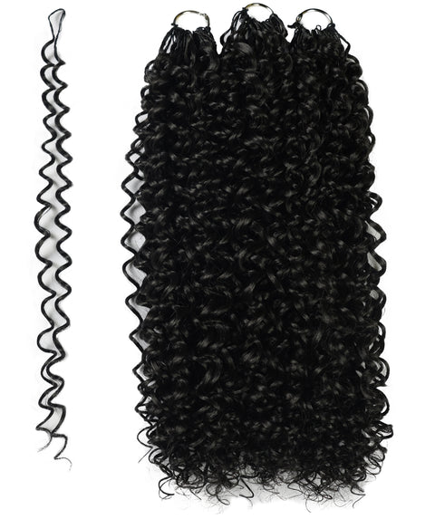LUXLUXE Water Curl Synthetic Crochet Hair Extensions – Available in 14"  78g 18" 100g & 22" 120g Pre Separated 100 Strands Feather Hairpiece for Natural Bouncy Curls