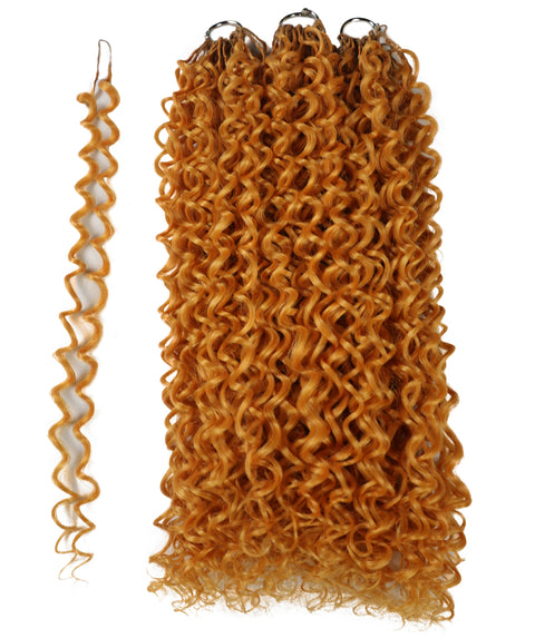 LUXLUXE Water Curl Synthetic Crochet Hair Extensions – Available in 14"  78g 18" 100g & 22" 120g Pre Separated 100 Strands Feather Hairpiece for Natural Bouncy Curls