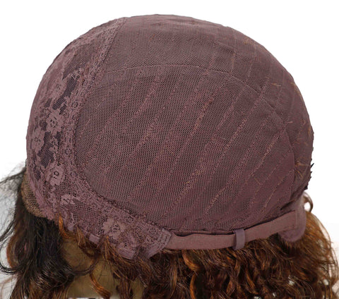 Ebonee Curly Bob Wig Collar-Length Curls and Hand-Braided Box Braids