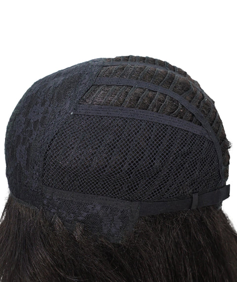 Lynette Sleek Shoulder-Length Elegant Silver Ombre Bob Wig with Bangs