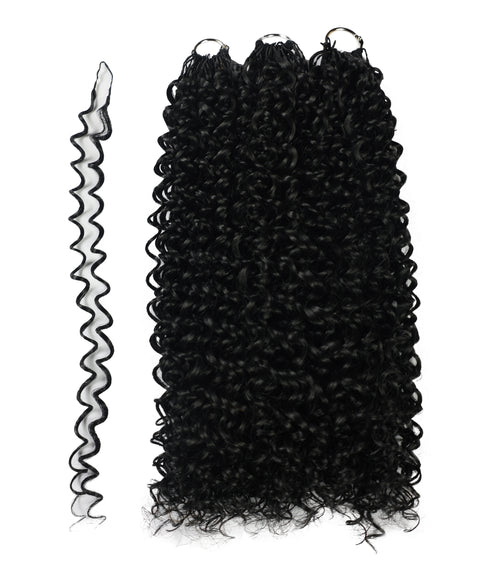 LUXLUXE Water Curl Synthetic Crochet Hair Extensions – Available in 14"  78g 18" 100g & 22" 120g Pre Separated 100 Strands Feather Hairpiece for Natural Bouncy Curls