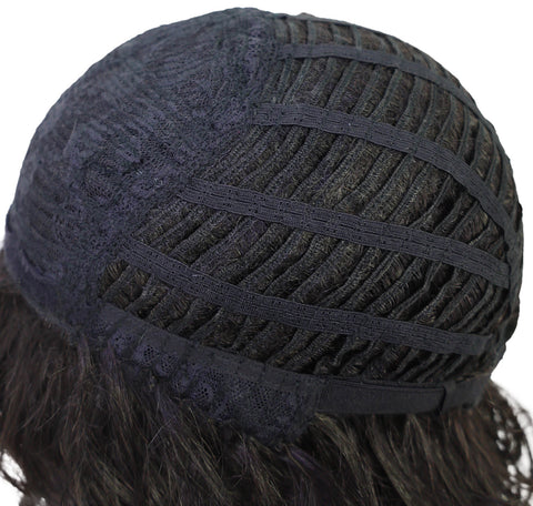 Esela Shoulder-Length Soft Flowing Waves with Natural Volume Human Hair Blend Wig