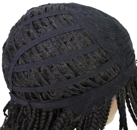 Merlene Shoulder-Length full wig Braided Curly with Box Braid Texture Bob Wig