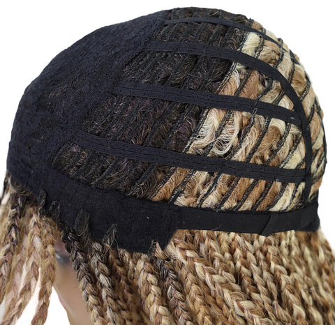 Merlene Shoulder-Length full wig Braided Curly with Box Braid Texture Bob Wig