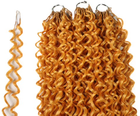 LUXLUXE Water Curl Synthetic Crochet Hair Extensions – Available in 14"  78g 18" 100g & 22" 120g Pre Separated 100 Strands Feather Hairpiece for Natural Bouncy Curls