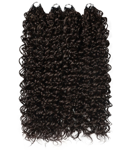 LUXLUXE Hawaiian Synthetic Crochet Hair Extensions – 14" 85g, 18" 110g, 22" 132g  Pre Separated 100 Strands Feather Hairpiece for Curly Protective Styles