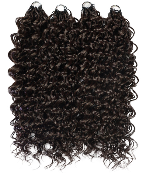 LUXLUXE Hawaiian Synthetic Crochet Hair Extensions – 14" 85g, 18" 110g, 22" 132g  Pre Separated 100 Strands Feather Hairpiece for Curly Protective Styles