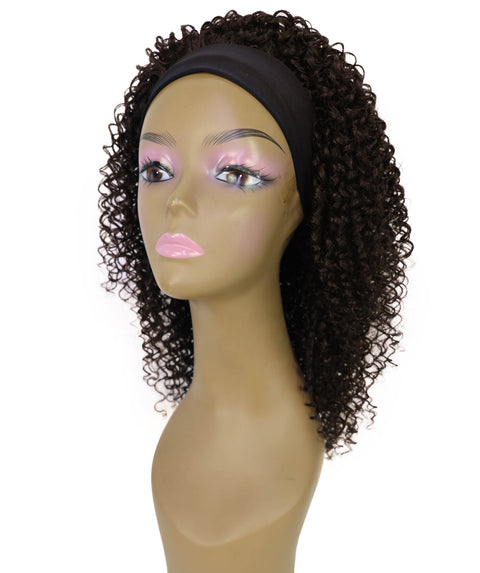 Zemira Women's Natural Curly Afro Wig with Headband