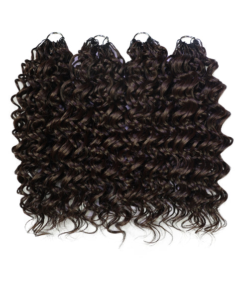 LUXLUXE Hawaiian Synthetic Crochet Hair Extensions – 14" 85g, 18" 110g, 22" 132g  Pre Separated 100 Strands Feather Hairpiece for Curly Protective Styles