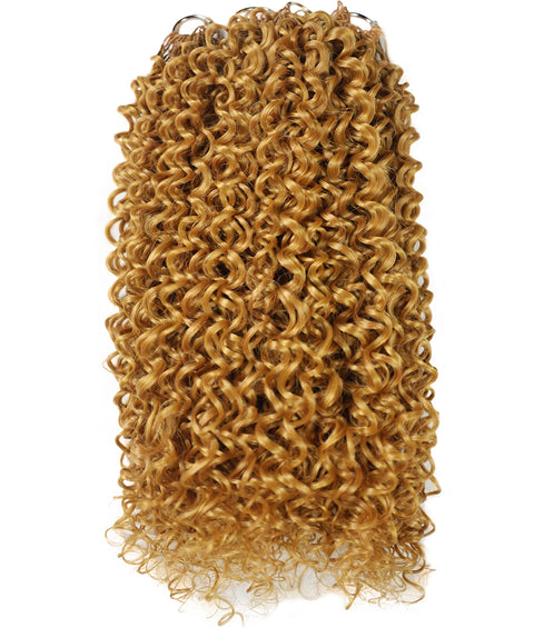 LUXLUXE Water Curl Synthetic Crochet Hair Extensions – Available in 14"  78g 18" 100g & 22" 120g Pre Separated 100 Strands Feather Hairpiece for Natural Bouncy Curls