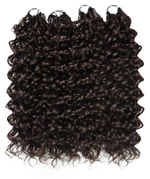 LUXLUXE Dominican Synthetic Crochet Hair Extensions – 14" 85g, 18" 110g, 22" 132g Pre Separated 100 Strands Feather Curly Hairpiece