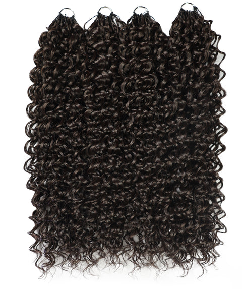 LUXLUXE Dominican Synthetic Crochet Hair Extensions – 14" 85g, 18" 110g, 22" 132g Pre Separated 100 Strands Feather Curly Hairpiece
