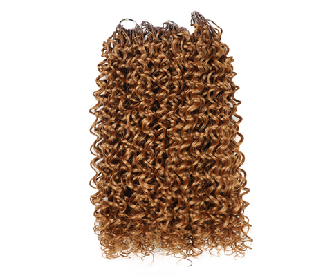 LUXLUXE Water Curl Synthetic Crochet Hair Extensions – Available in 14"  78g 18" 100g & 22" 120g Pre Separated 100 Strands Feather Hairpiece for Natural Bouncy Curls