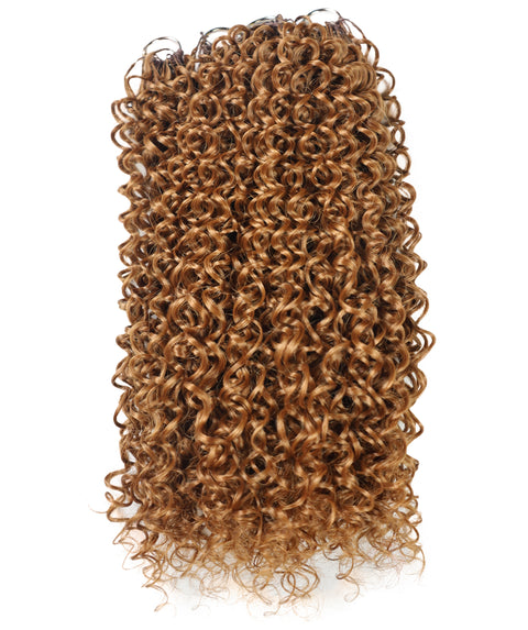 LUXLUXE Water Curl Synthetic Crochet Hair Extensions – Available in 14"  78g 18" 100g & 22" 120g Pre Separated 100 Strands Feather Hairpiece for Natural Bouncy Curls