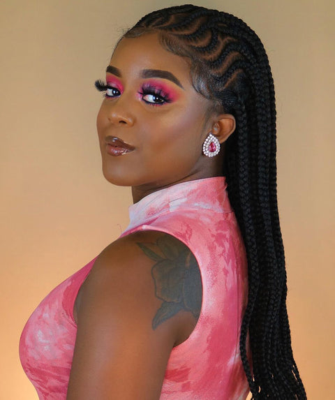 Logan Natural Black Cornrow Braided Wig