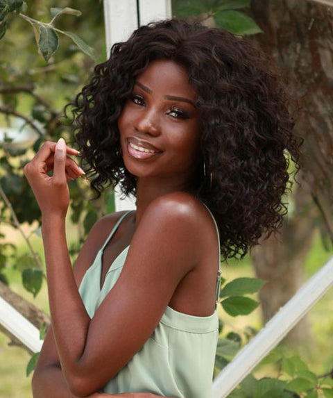 Ada Dark Brown Curly Bob Lace Front Wig