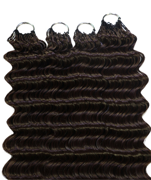 LUXLUXE Deep Wave Synthetic Crochet Hair Extensions – Available in 14"  85g 18" 110g & 22" 132g Pre Separated 100 Strands Feather Hairpiece