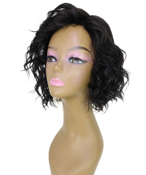 Esela Shoulder-Length Soft Flowing Waves with Natural Volume Human Hair Blend Wig