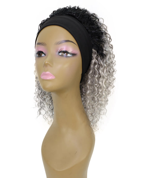 Oluchi Natural Texture Synthetic Shoulder Length Curly Half Wig with Hairband