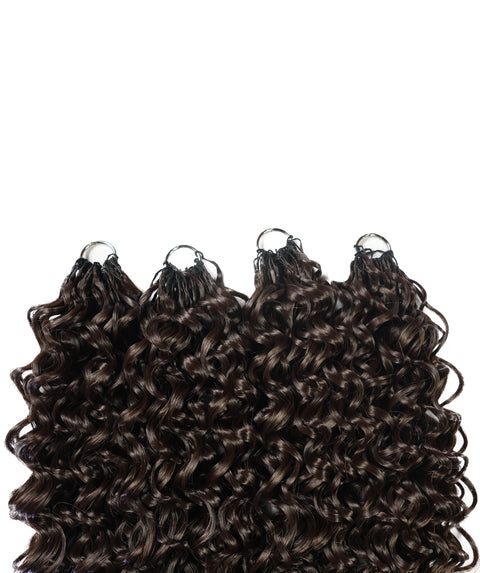 LUXLUXE Hawaiian Synthetic Crochet Hair Extensions – 14" 85g, 18" 110g, 22" 132g  Pre Separated 100 Strands Feather Hairpiece for Curly Protective Styles