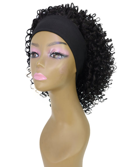 Binta 15.5 in Slip-On Afro-Style Half Wig with Voluminous Curls