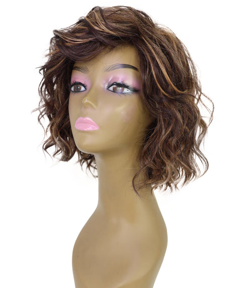 Esela Shoulder-Length Soft Flowing Waves with Natural Volume Human Hair Blend Wig