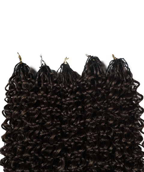 LUXLUXE Water Curl Synthetic Crochet Hair Extensions – Available in 14"  85g 18" 110g & 22" 132g Pre Separated 100 Strands Feather Hairpiece for Natural Bouncy Curls