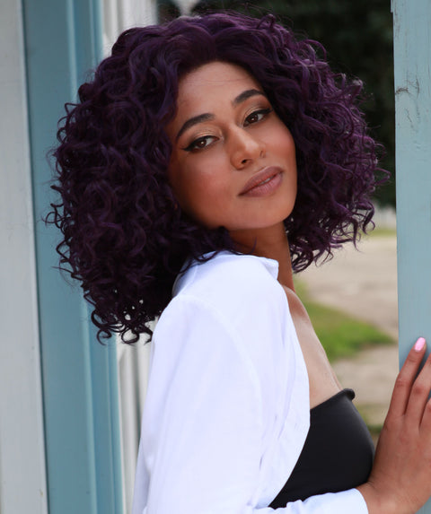 Oya Violet Blend Angled Bob Lace Front Wig