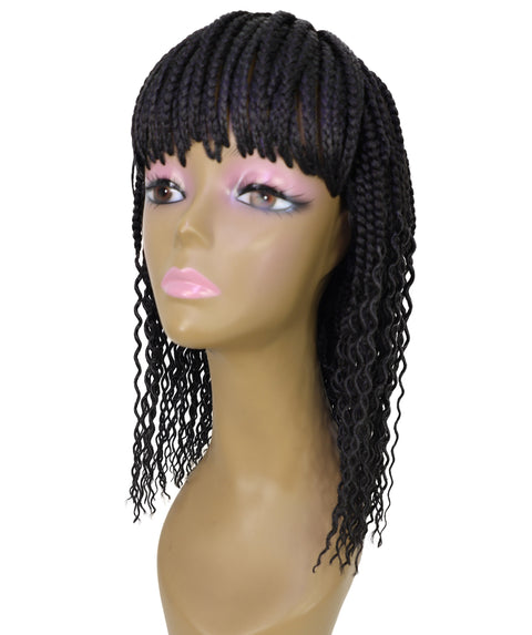 Merlene Shoulder-Length full wig Braided Curly with Box Braid Texture Bob Wig