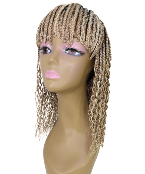 Merlene Shoulder-Length full wig Braided Curly with Box Braid Texture Bob Wig