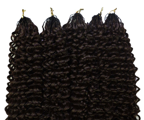 LUXLUXE Water Curl Synthetic Crochet Hair Extensions – Available in 14"  85g 18" 110g & 22" 132g Pre Separated 100 Strands Feather Hairpiece for Natural Bouncy Curls