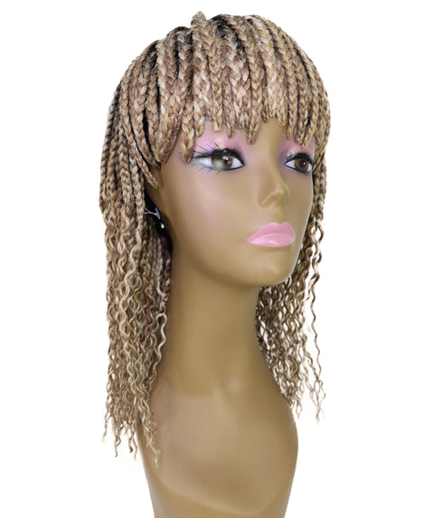 Merlene Shoulder-Length full wig Braided Curly with Box Braid Texture Bob Wig