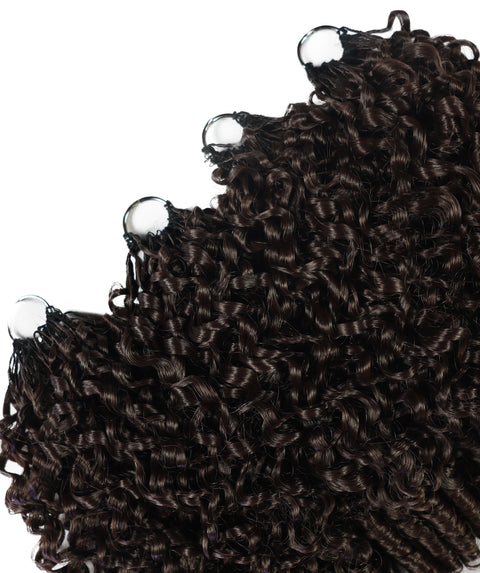 LUXLUXE Burmese Synthetic Crochet Hair Extensions – 14" 85g, 18" 110g, 22" 132g Pre Separated 100 Strands Feather Hairpiece for Soft Curly Protective Styles
