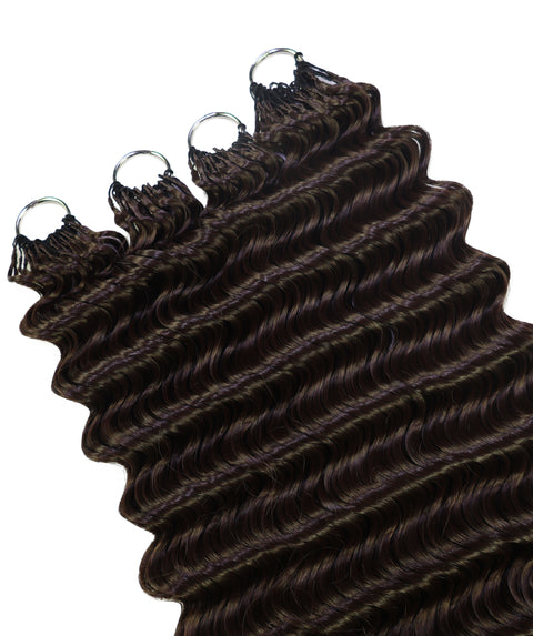 LUXLUXE Deep Wave Synthetic Crochet Hair Extensions – Available in 14"  85g 18" 110g & 22" 132g Pre Separated 100 Strands Feather Hairpiece