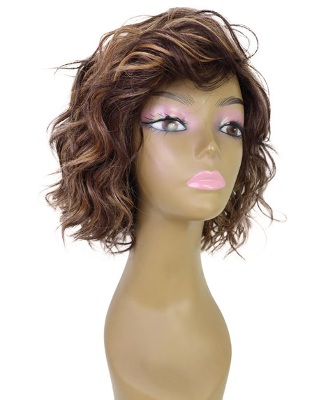 Esela Shoulder-Length Soft Flowing Waves with Natural Volume Human Hair Blend Wig
