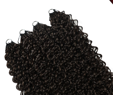 LUXLUXE Dominican Synthetic Crochet Hair Extensions – 14" 85g, 18" 110g, 22" 132g Pre Separated 100 Strands Feather Curly Hairpiece