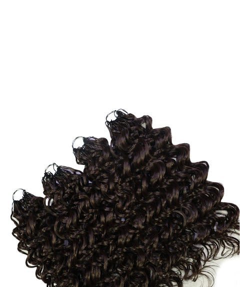 LUXLUXE Hawaiian Synthetic Crochet Hair Extensions – 14" 85g, 18" 110g, 22" 132g  Pre Separated 100 Strands Feather Hairpiece for Curly Protective Styles
