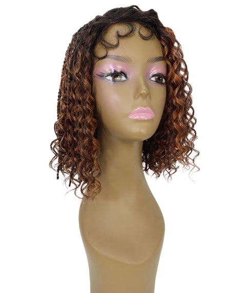 Ebonee Curly Bob Wig Collar-Length Curls and Hand-Braided Box Braids