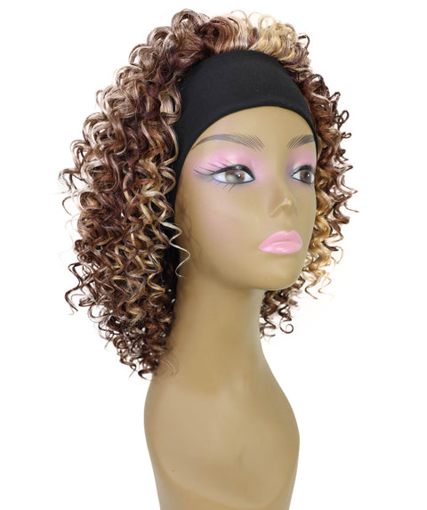 Binta 15.5 in Slip-On Afro-Style Half Wig with Voluminous Curls