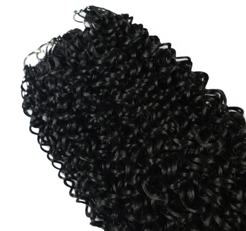 LUXLUXE Water Curl Synthetic Crochet Hair Extensions – Available in 14"  78g 18" 100g & 22" 120g Pre Separated 100 Strands Feather Hairpiece for Natural Bouncy Curls