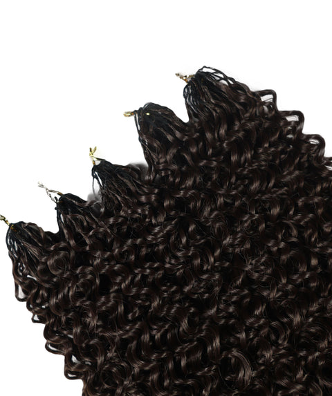 LUXLUXE Water Curl Synthetic Crochet Hair Extensions – Available in 14"  85g 18" 110g & 22" 132g Pre Separated 100 Strands Feather Hairpiece for Natural Bouncy Curls