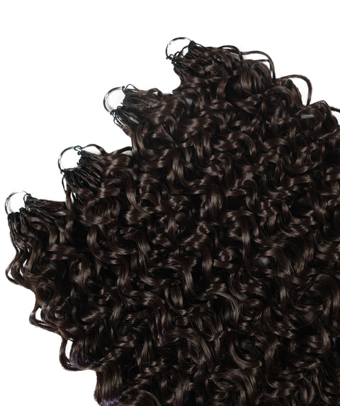 LUXLUXE Hawaiian Synthetic Crochet Hair Extensions – 14" 85g, 18" 110g, 22" 132g  Pre Separated 100 Strands Feather Hairpiece for Curly Protective Styles