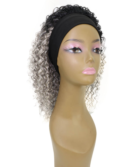 Oluchi Natural Texture Synthetic Shoulder Length Curly Half Wig with Hairband