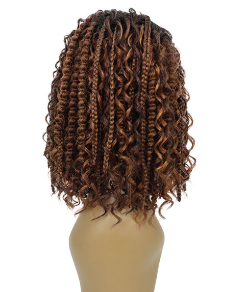 Ebonee Curly Bob Wig Collar-Length Curls and Hand-Braided Box Braids