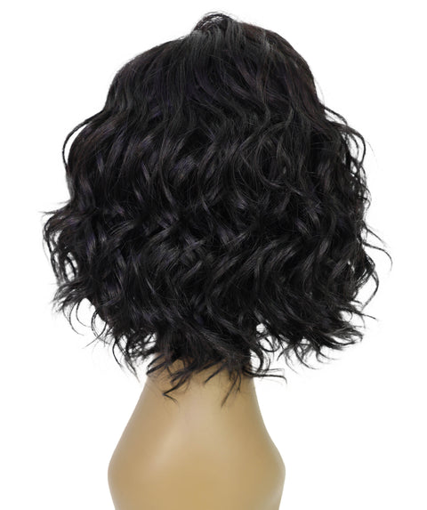 Esela Shoulder-Length Soft Flowing Waves with Natural Volume Human Hair Blend Wig